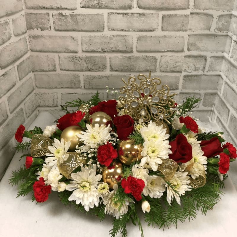 Contemporary Christmas Centerpiece Flower Bouquet