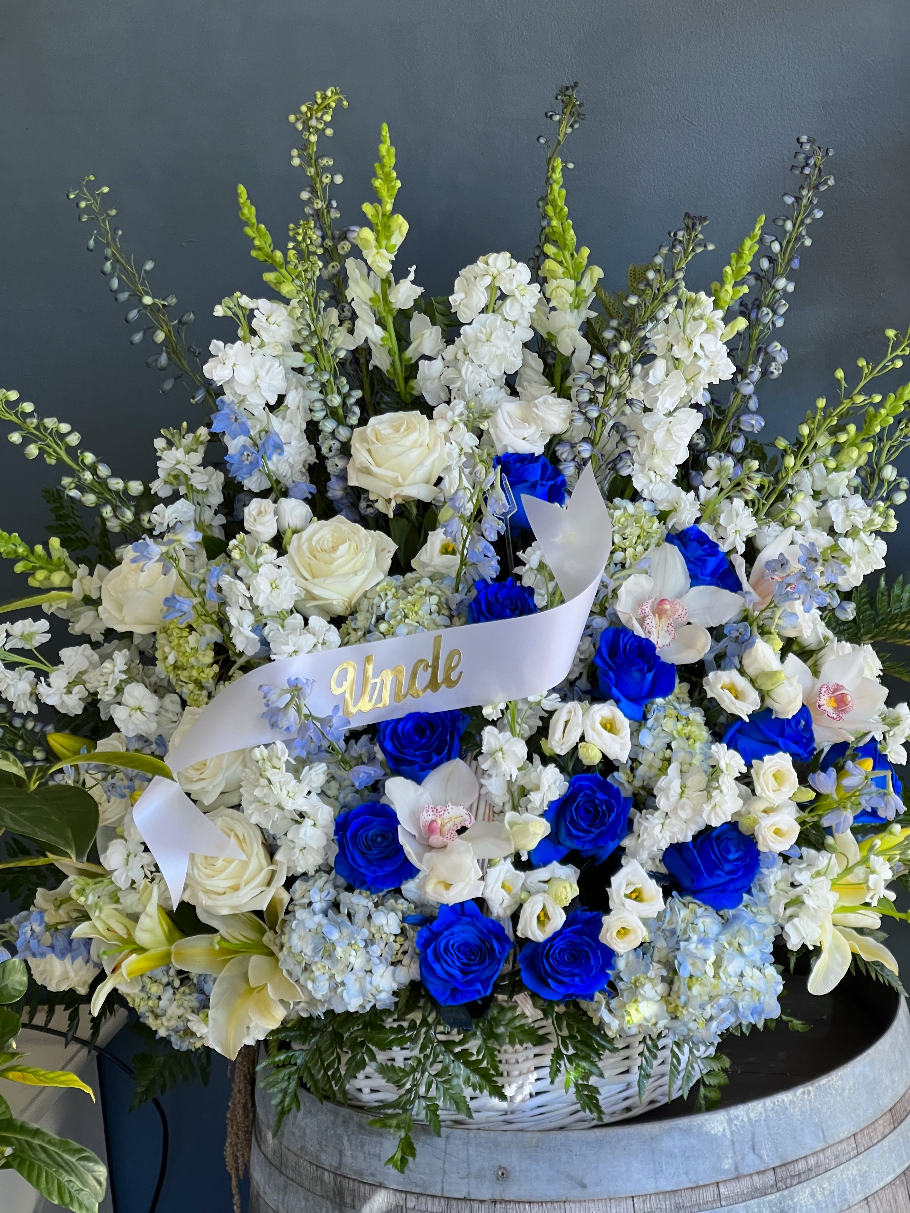 Blue Remembrance Sympathy Basket