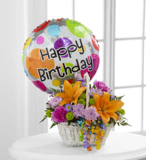 The FTD® Happy Blooms™ Basket Flower Bouquet
