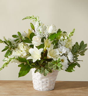 Ivory Elegance Floral Basket Flower Bouquet