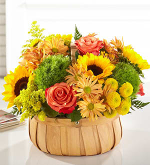 Harvest Sunflower Basket Flower Bouquet