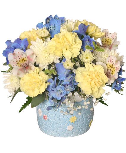 Baby Boy Blooms Floral Arrangement Flower Bouquet