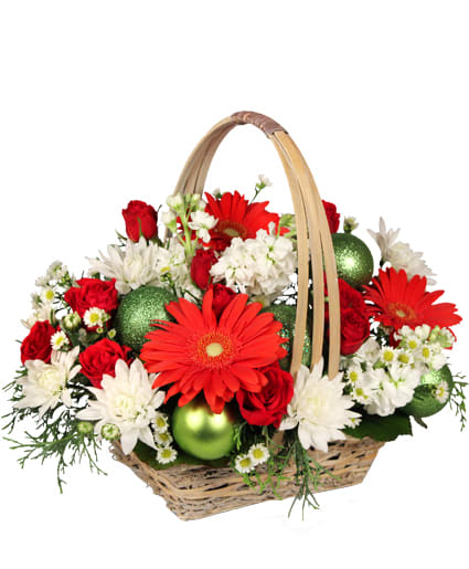 Be Jolly Basket Holiday Flowers Flower Bouquet