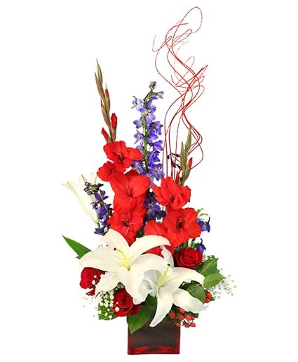 Victory Fireworks Vase Arrangement Flower Bouquet