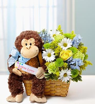 Lotsa Love for New Baby Boy Flower Bouquet