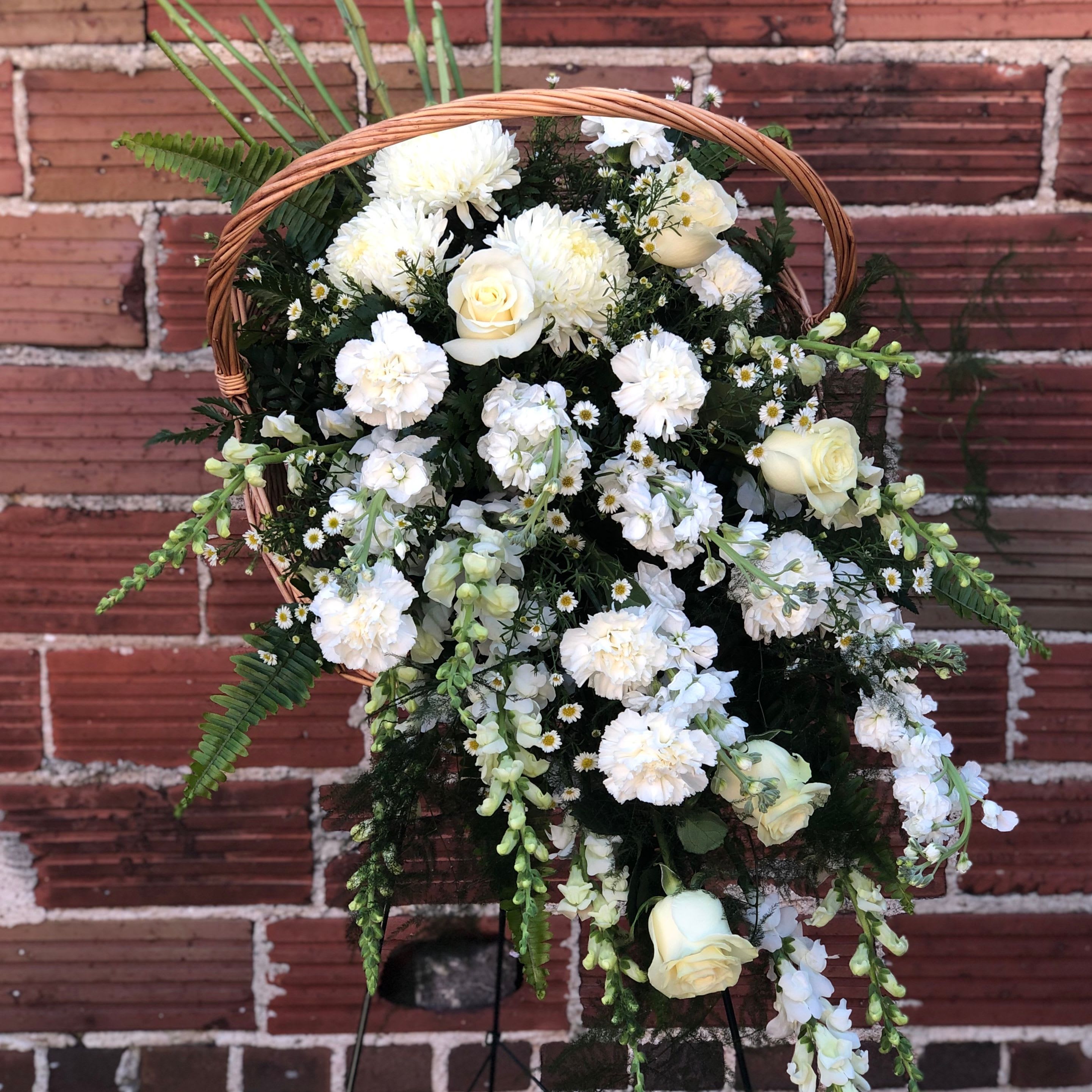 Fireside Basket Standing Spray Flower Bouquet