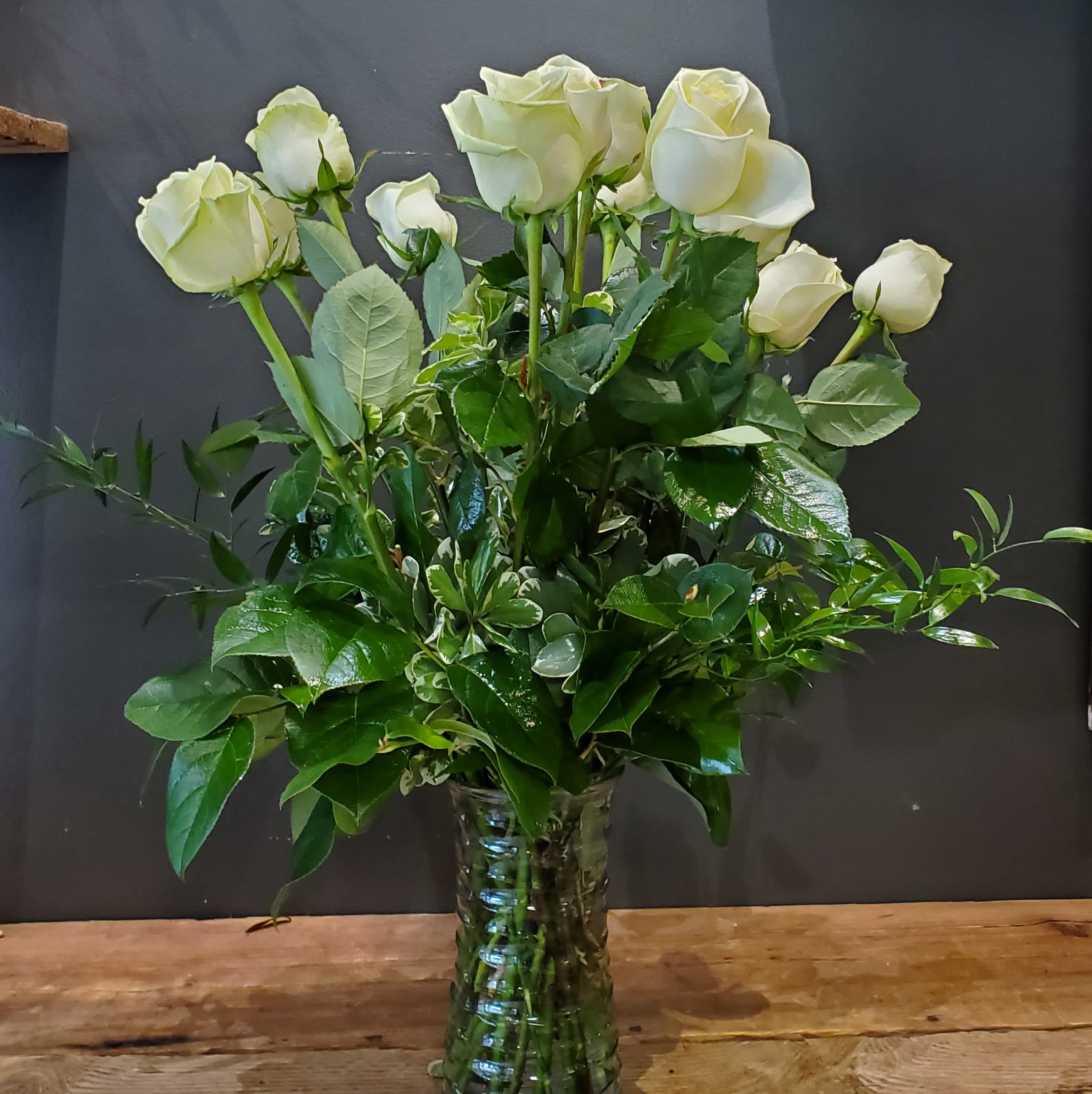 Long Stem White Roses Flower Bouquet