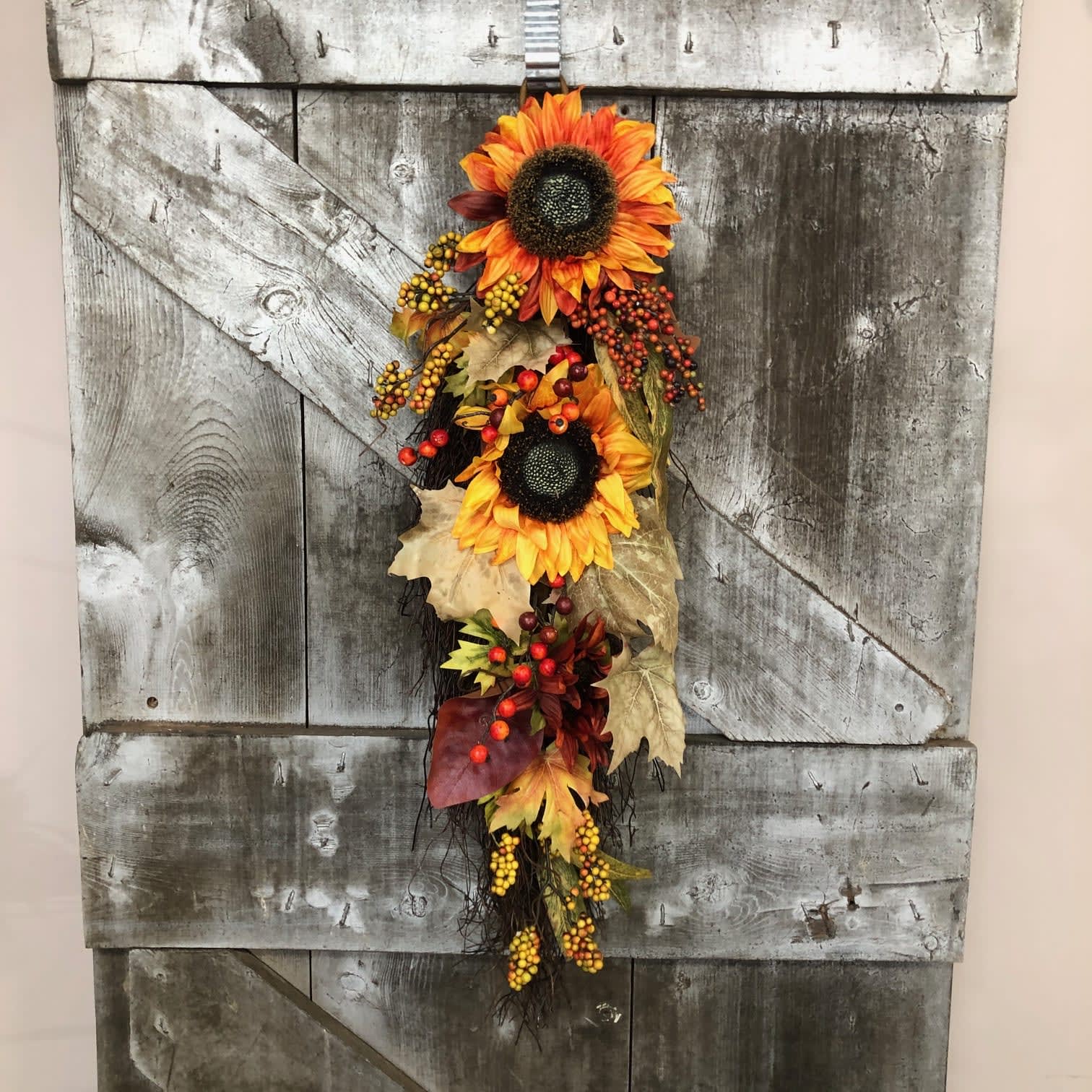 Sunflower Berries Silk (Artificial) Swag