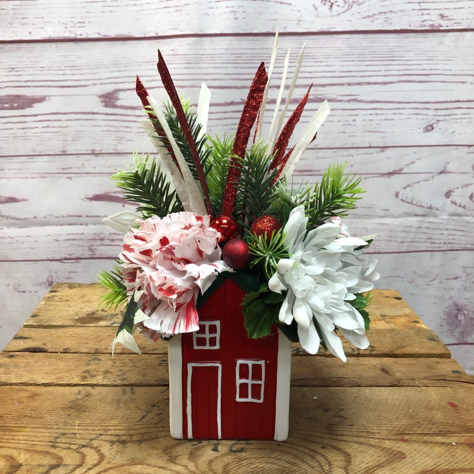 Farmhouse Christmas Silk (Artificial) Arrangement
