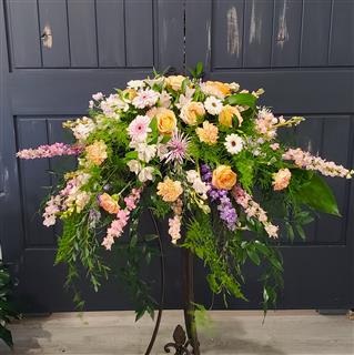 Peaceful Pastel Casket Spray Flower Bouquet