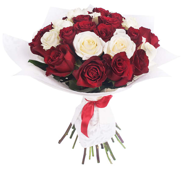 Red and White Rose Bouquet