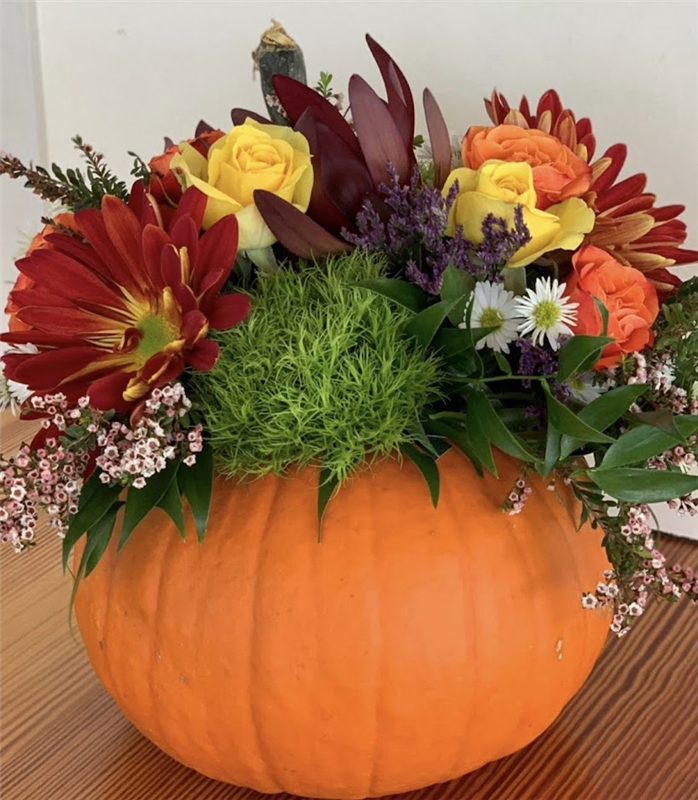 Fall Pumpkin Floral Design