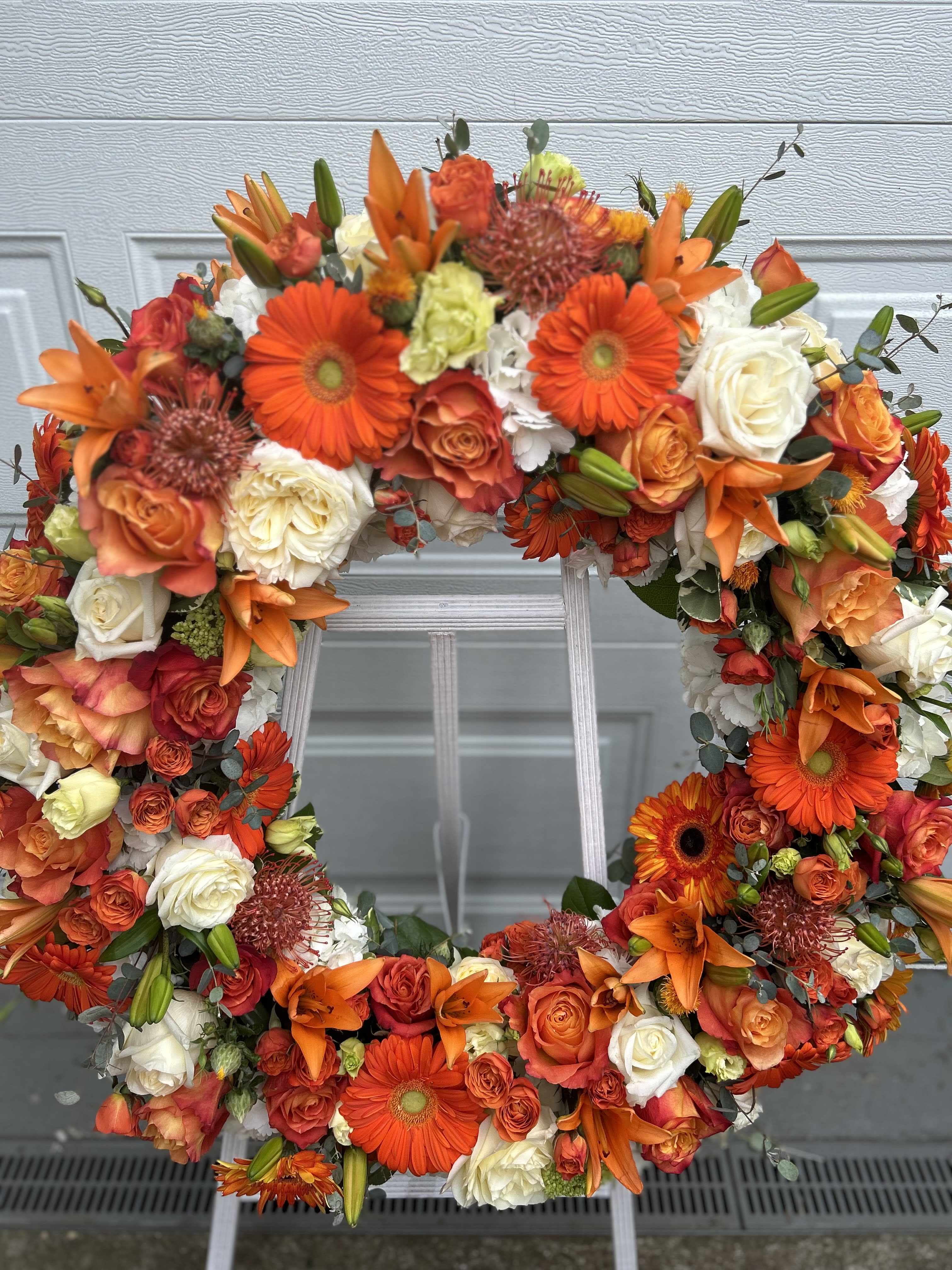 Orange Sympathy Wreath