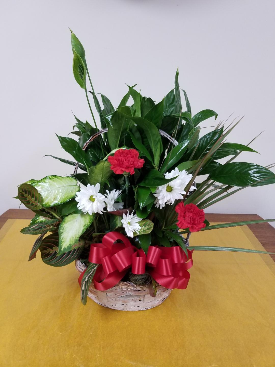 Planter with Fresh Flowers Flower Bouquet