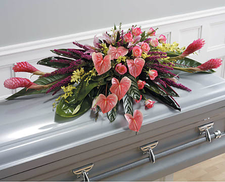 Tropical Tribute casket spray