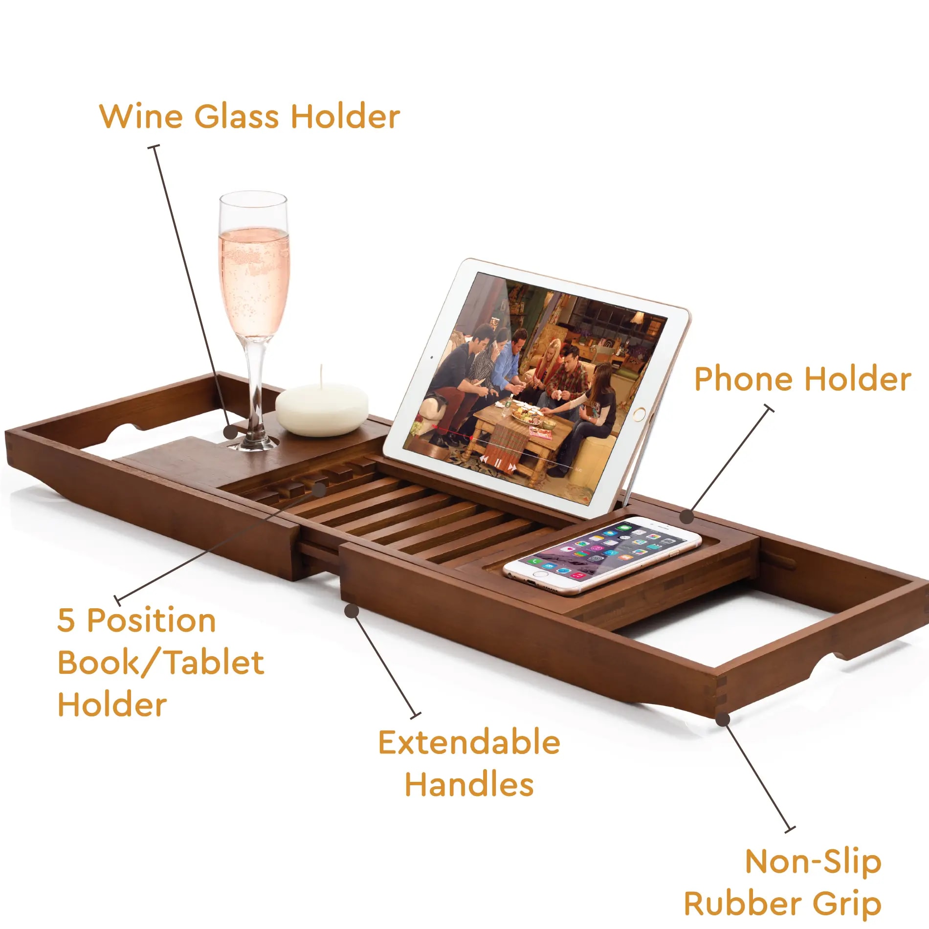 Dark Bamboo Bath Caddy