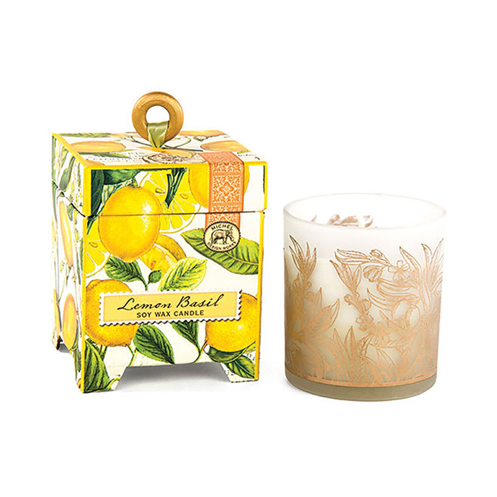 LEMON BASIL 6.5OZ SOY WAX CANDLE Flower Bouquet