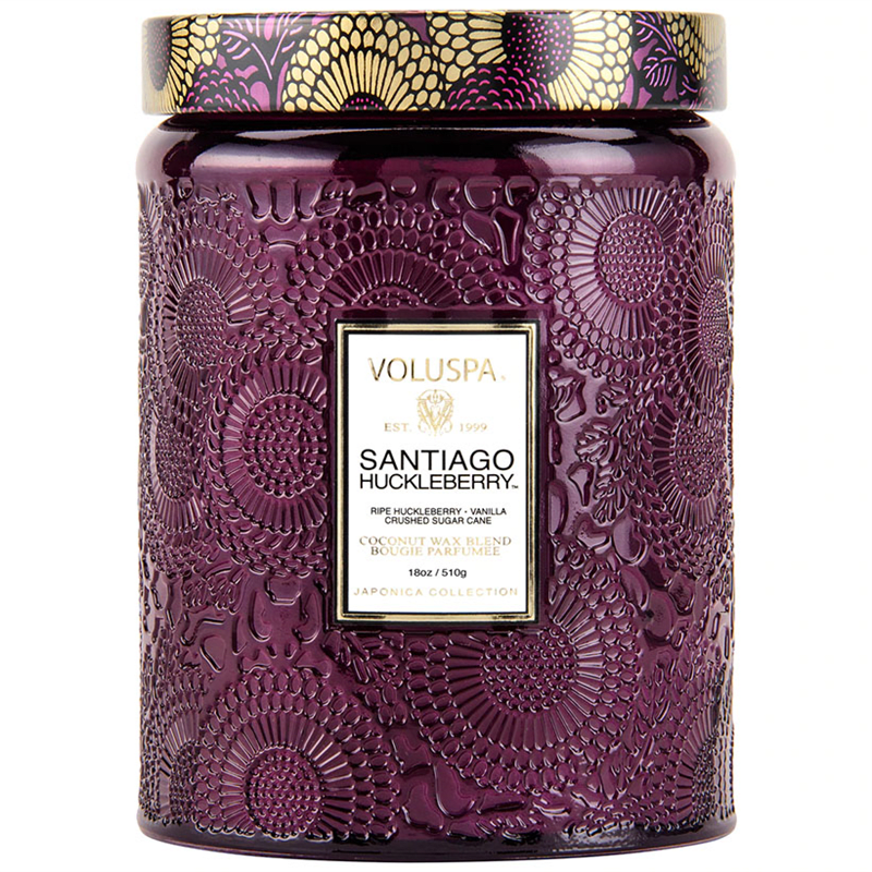 SANTIAGO HUCKLEBERRY LARGE JAR CANDLE Flower Bouquet