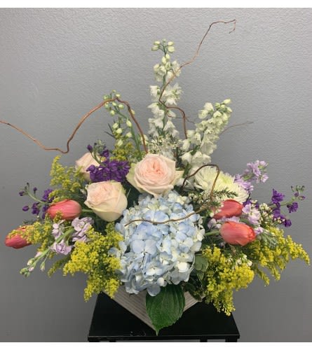 Spring box of wildflowers