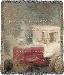 God Made a Farmer Tapestry Throw