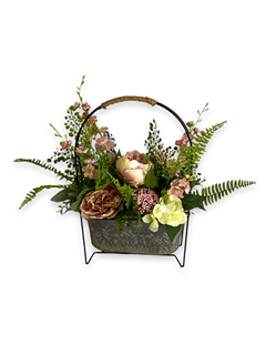 Metal Garden Basket Silk
