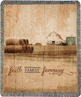 Faith Family Farming Tapestry Throw