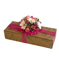 EXAMPLE of Boxed Windchime with Floral Accent  Flower Bouquet