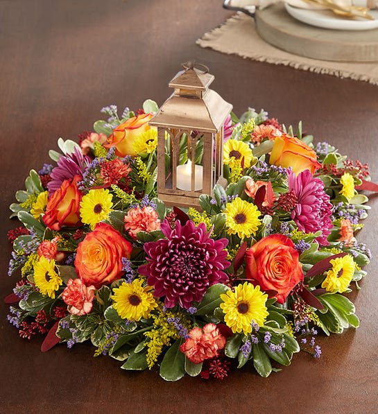 Brilliant Autumn Centerpiece Flower Bouquet