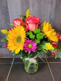 Flower MIx Mason Jar-Florist near me