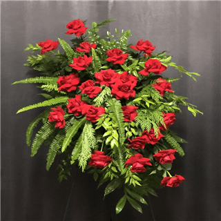 Hand Open Roses and Ferns - SP8 Flower Bouquet