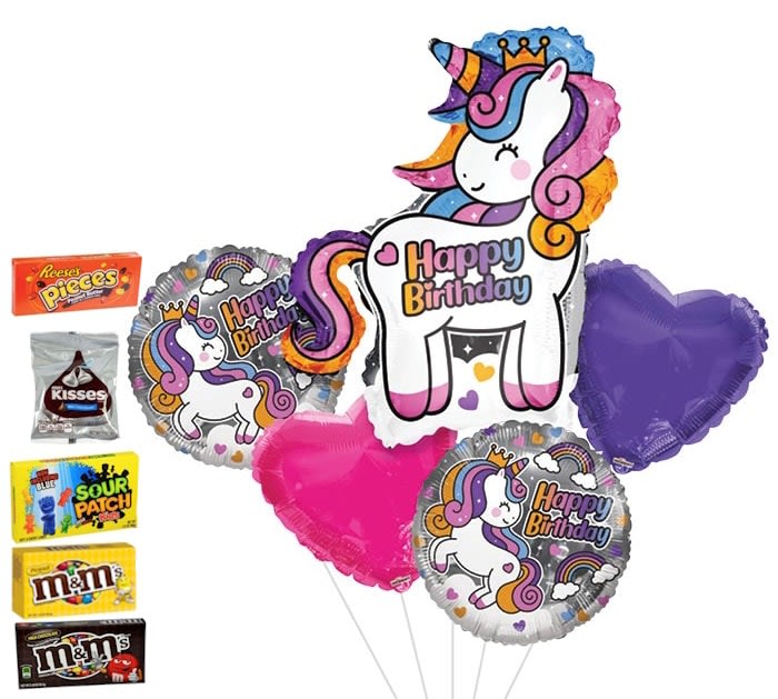 Happy Birthday unicorn Balloon Bouquet