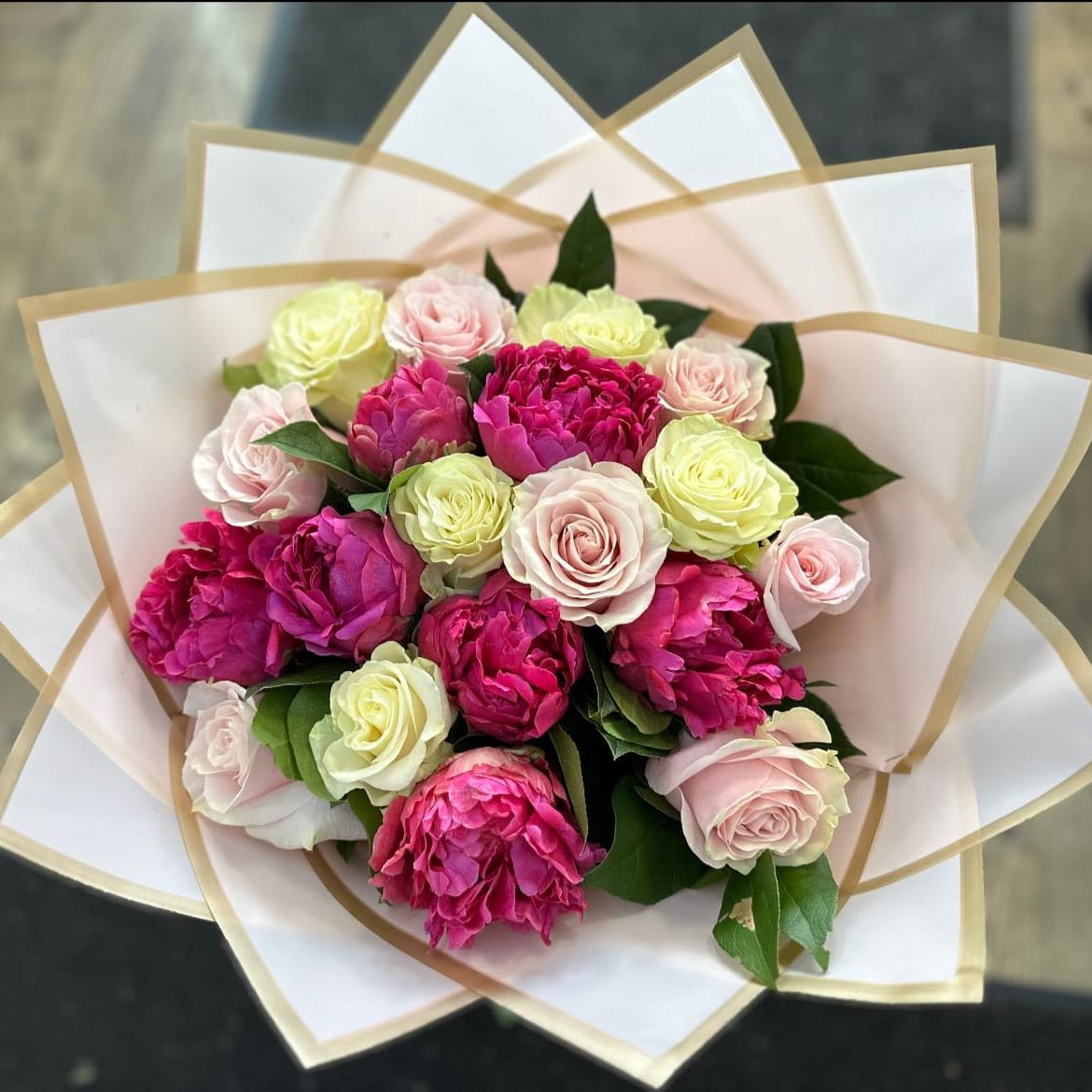 Pink and White Roses With Ponies