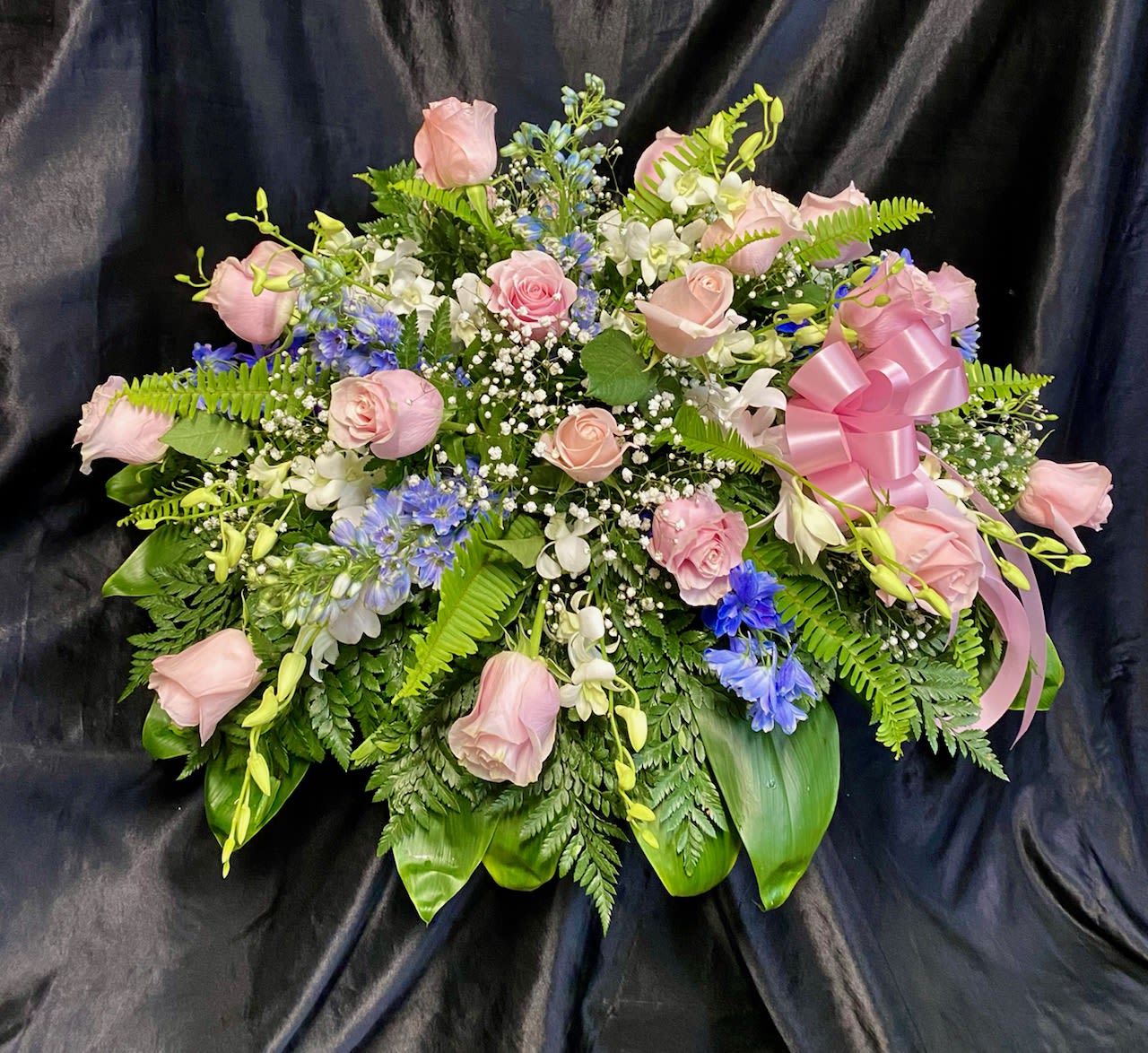 Casket Spray. CS #B10  -Light Pink & Blue