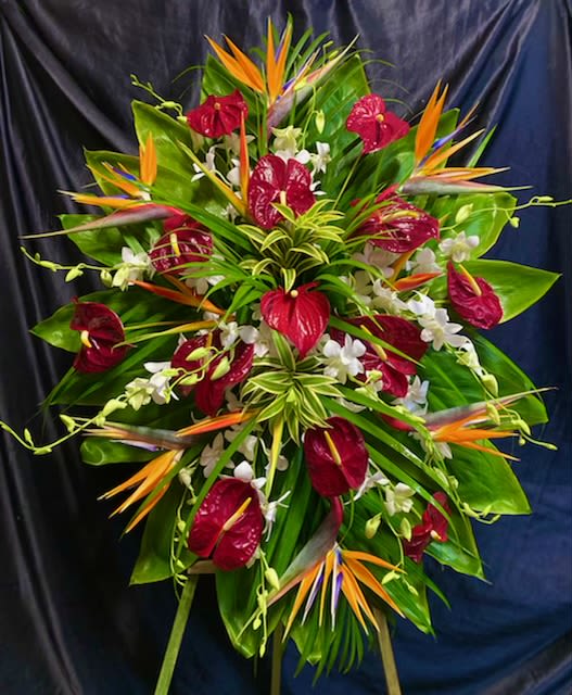 M #1.  Easel Spray Medium Sized 3’ x 3 1/2’ Tropical