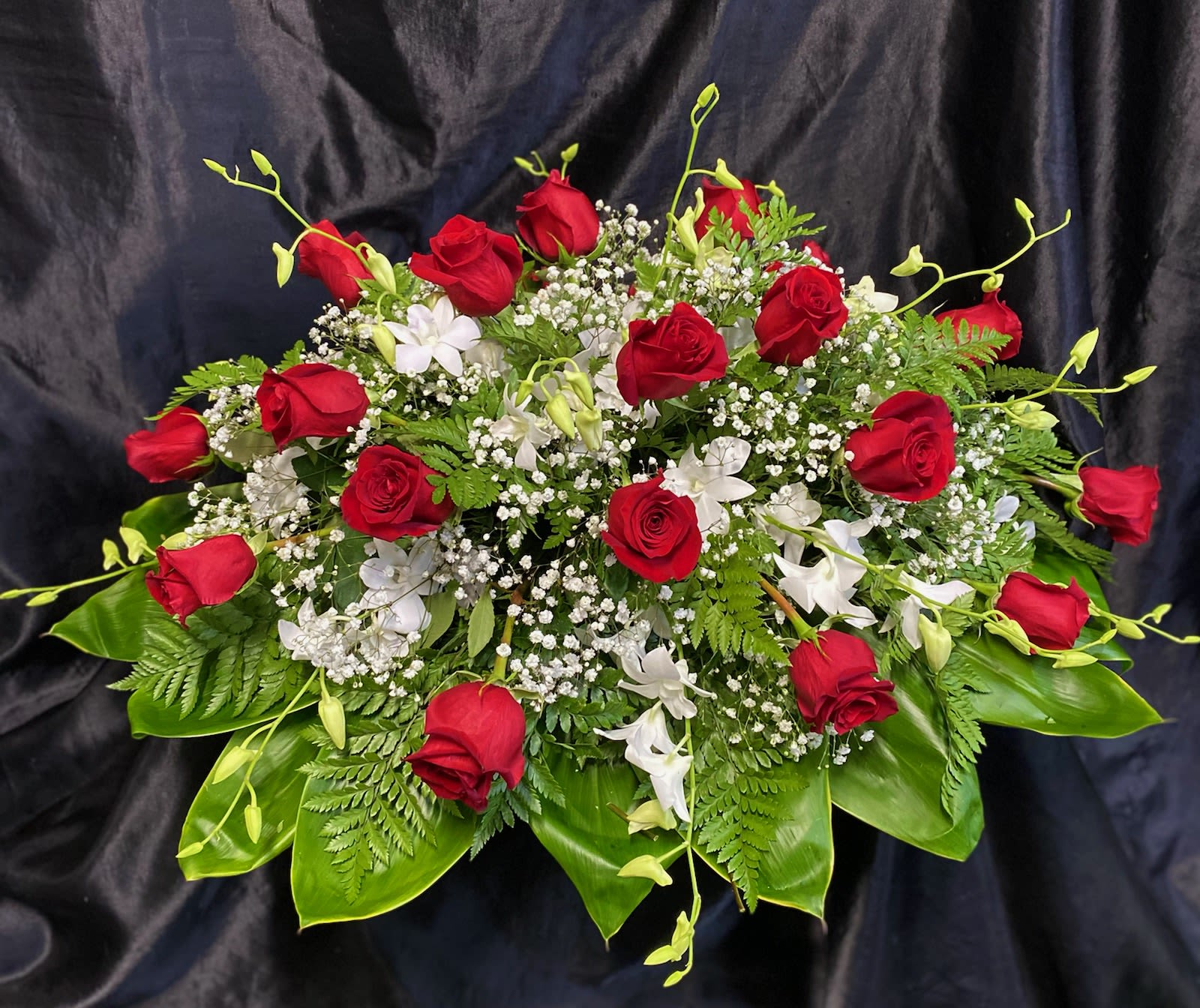 Casket Spray--Red and White Themed    CS- #A 9