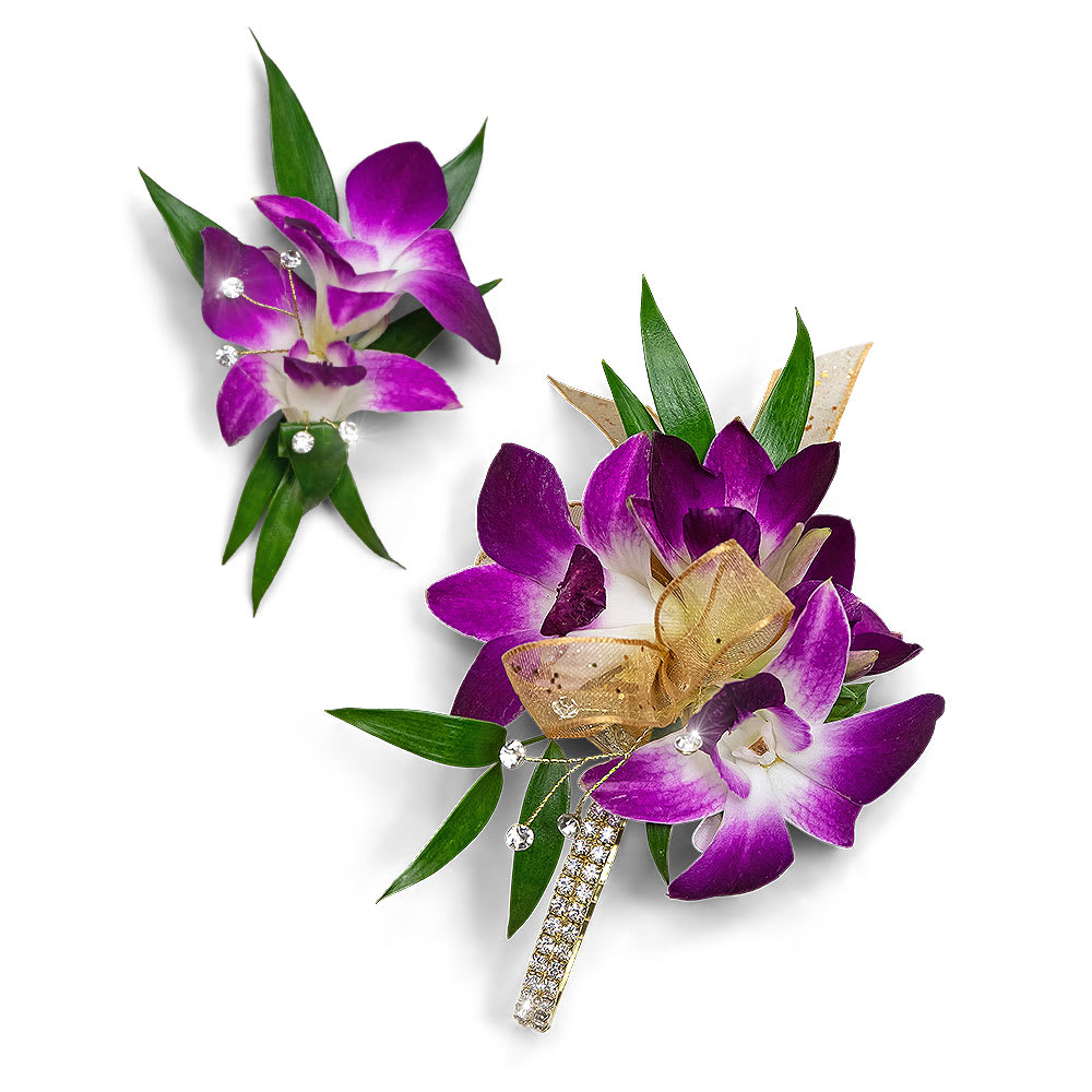 Wanderlust Corsage and Boutonniere Set Flower Bouquet