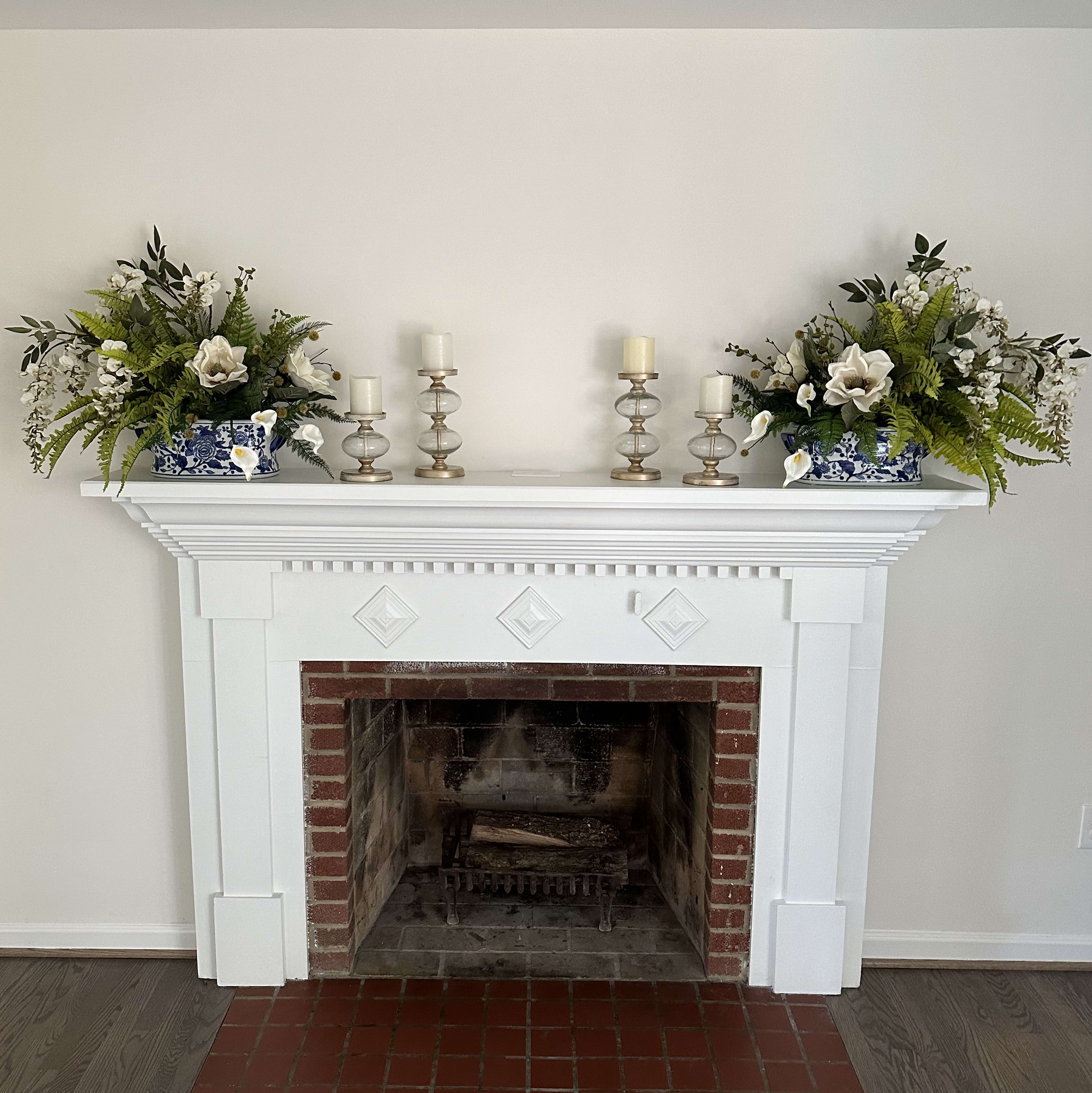 Silk Arrangement - Wisteria Mantle Piece Flower Bouquet