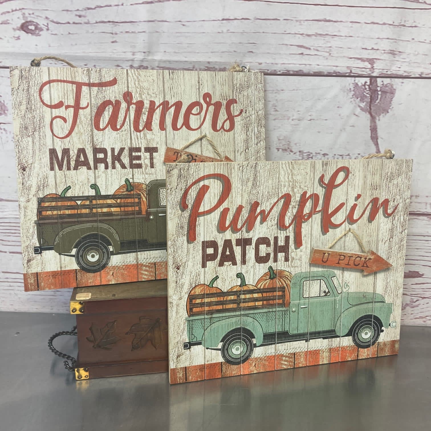 Wooden Pumpkin Truck Signs