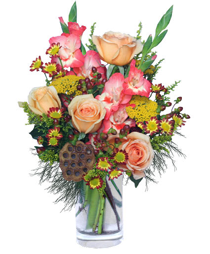 PEACHY KEEN VASE OF FLOWERS Flower Bouquet