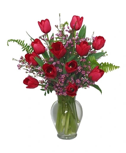 TULIPÁNES ROJOS ARREGLO FLORAL Flower Bouquet