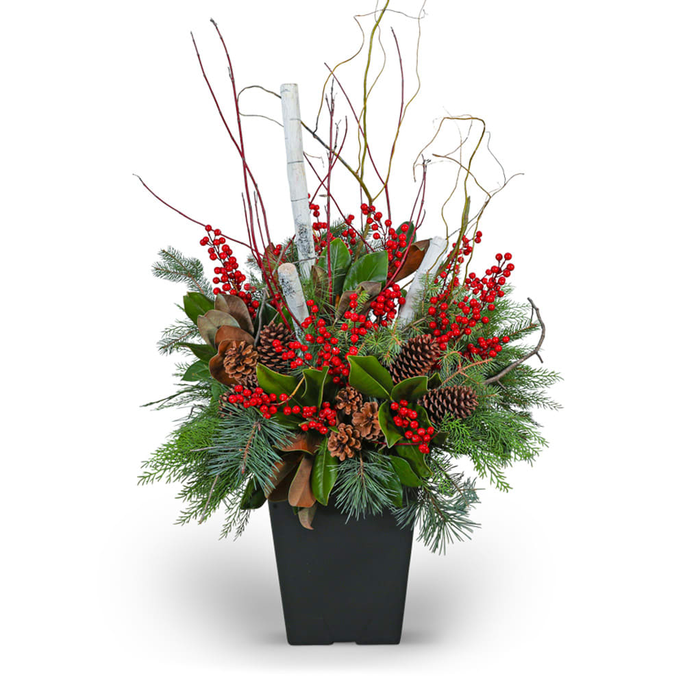 Winter Porch Pot Flower Bouquet