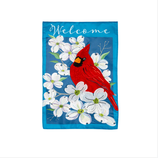 Garden Flag Dogwood Cardinal Welcome