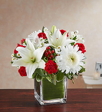 Healing Tears™ Red and White Flower Bouquet