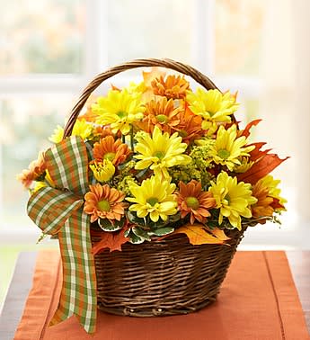 Fall Daisy Basket Flower Bouquet