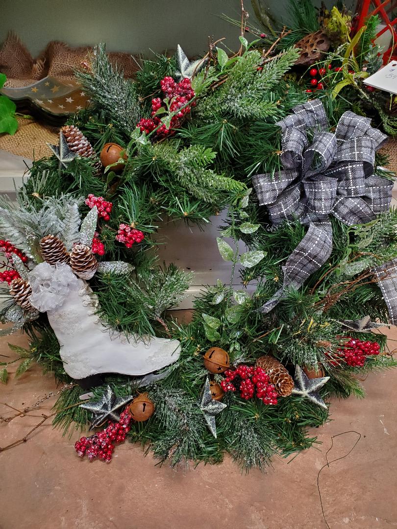 Winter Wonderland Skaters Wreath Flower Bouquet