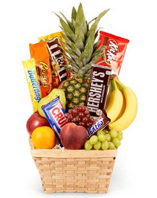 Fun Treats Gift Basket Flower Bouquet