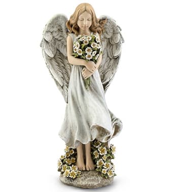 Angel With White Floral Bouquet Flower Bouquet