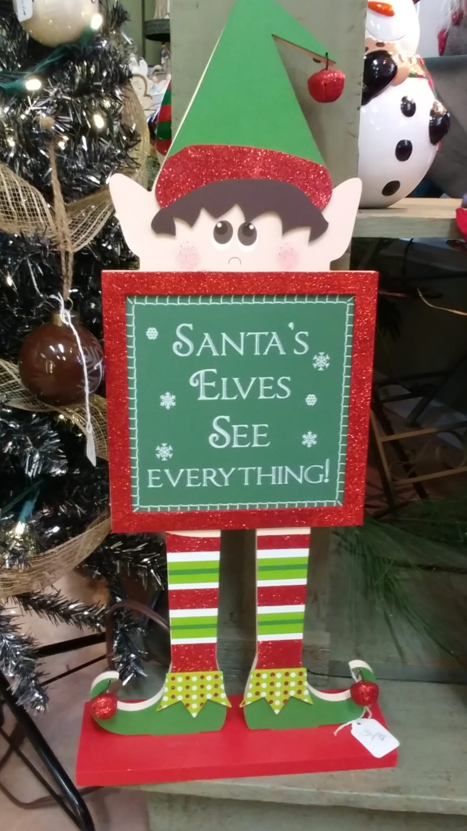 Wooden Standing Elf Flower Bouquet