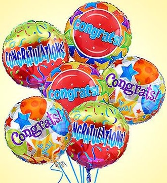 Air-Rangement® - Congratulations Mylar Balloons Flower Bouquet