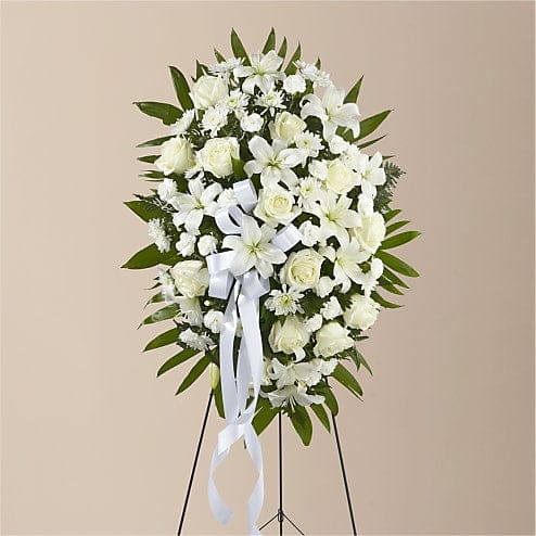 Exquisite Tribute Standing Spray All White